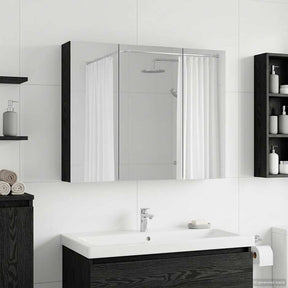 Vidaxl badkamer spiegelkast zwart eiken 100 x 14,5 x 70 cm