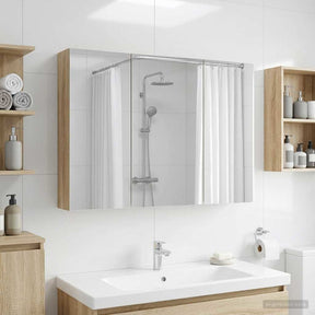 Vidaxl badkamer spiegelkast sonoma eiken 100 x 14,5 x 70 cm