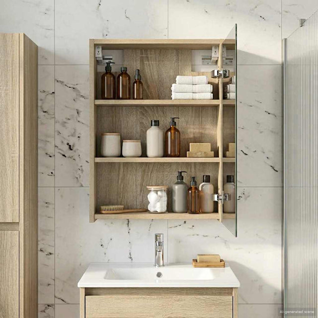 Vidaxl badkamer spiegelkast sonoma eiken 43 x 16 x 62.5 cm