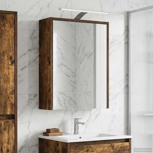 Vidaxl badkamer spiegelkast gerookt eiken 43 x 16 x 62.5 cm