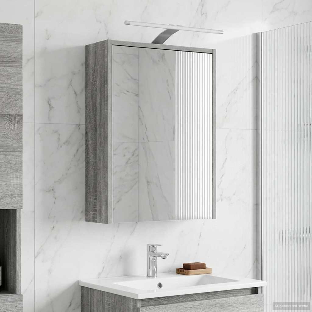 Vidaxl badkamer spiegelkast grijs sonoma 43 x 16 x 62.5 cm