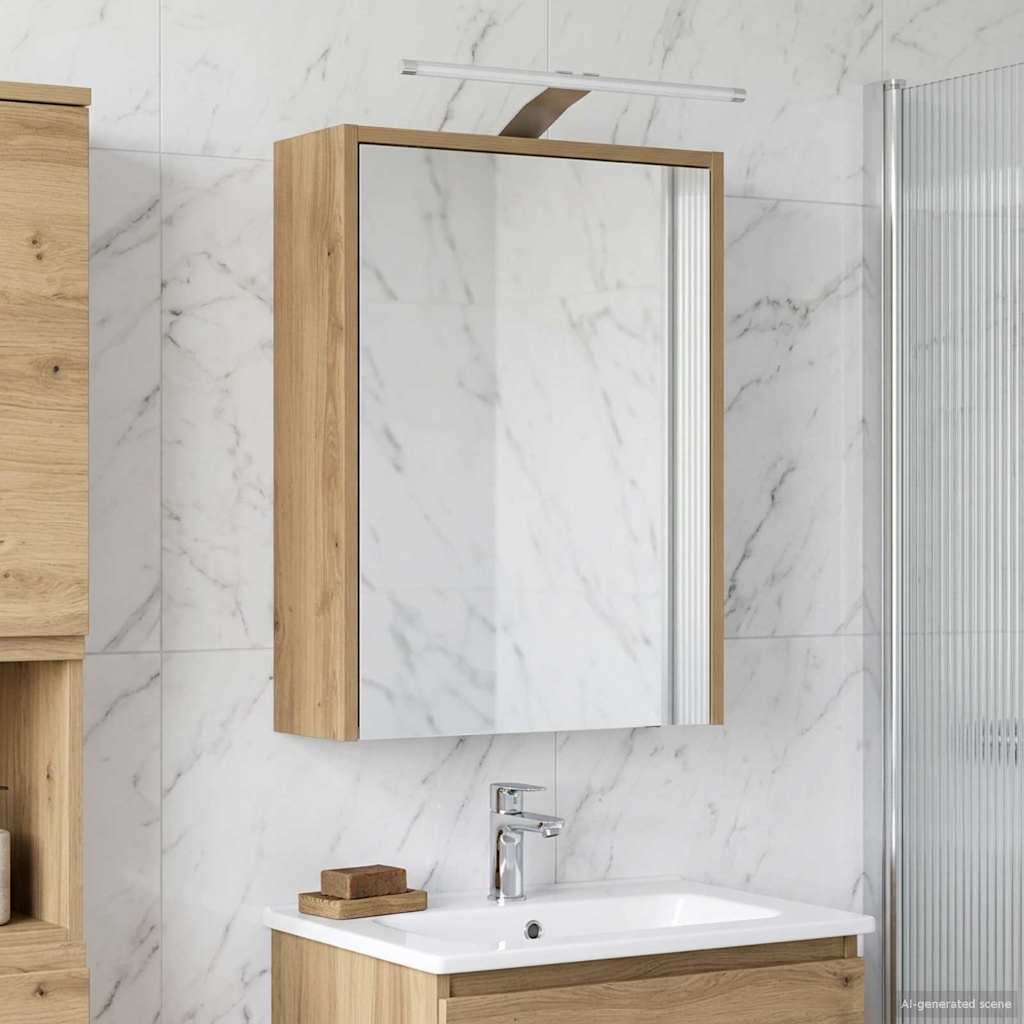 Vidaxl badkamer spiegelkast ambachtelijk eiken 43 x 16 x 62.5 cm