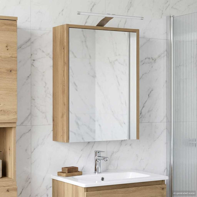 Vidaxl badkamer spiegelkast ambachtelijk eiken 43 x 16 x 62.5 cm