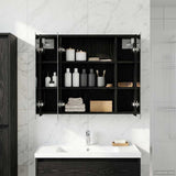 Vidaxl badkamer spiegelkast zwart eiken 73,5 x 16 x 62,5 cm