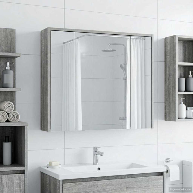 Vidaxl badkamer spiegelkast grijs sonoma 73,5 x 16 x 62,5 cm