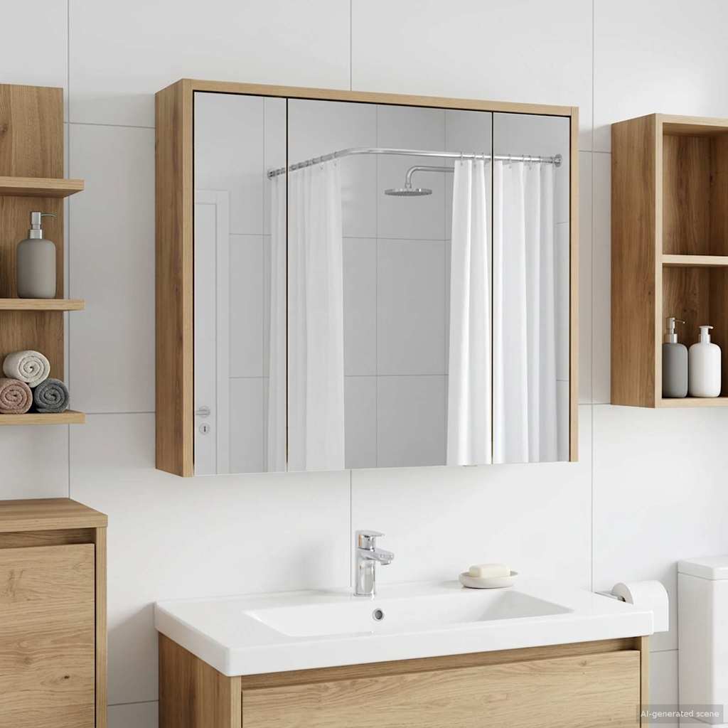 Vidaxl badkamer spiegelkast ambachtelijk eiken 73,5 x 16 x 62,5 cm
