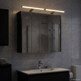 Vidaxl badkamer spiegelkast zwart eiken 73,5 x 16 x 62,5 cm