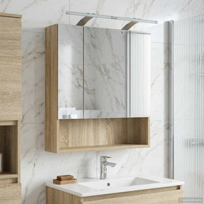Vidaxl badkamer spiegelkast sonoma eiken 60 x 14.5 x 70 cm