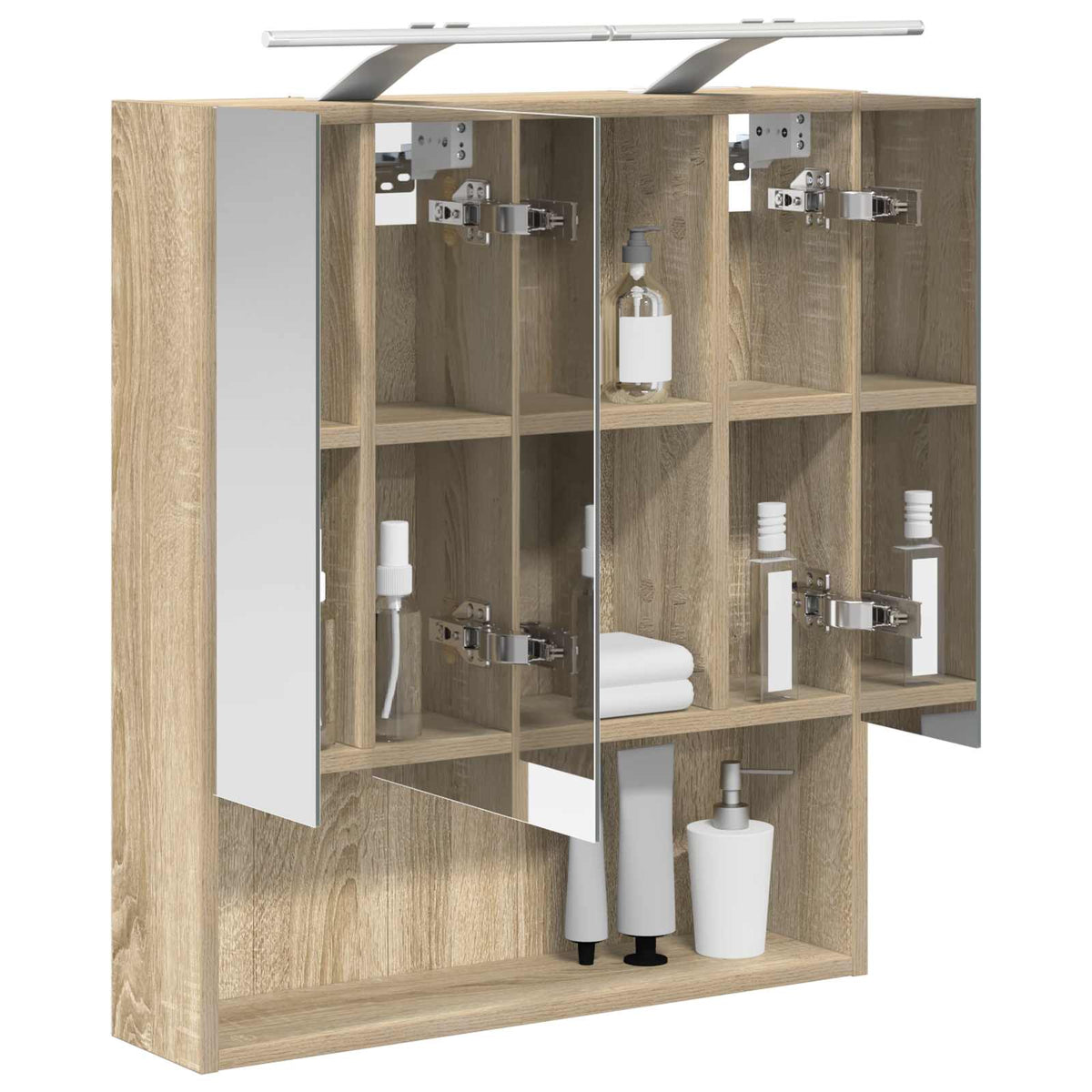 Vidaxl badkamer spiegelkast sonoma eiken 60 x 14.5 x 70 cm