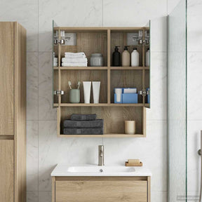 Vidaxl badkamer spiegelkast sonoma eiken 50 x 14,5 x 70 cm