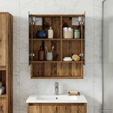 Vidaxl badkamer spiegelkast oudhout 50 x 14,5 x 70 cm bewerkt hout