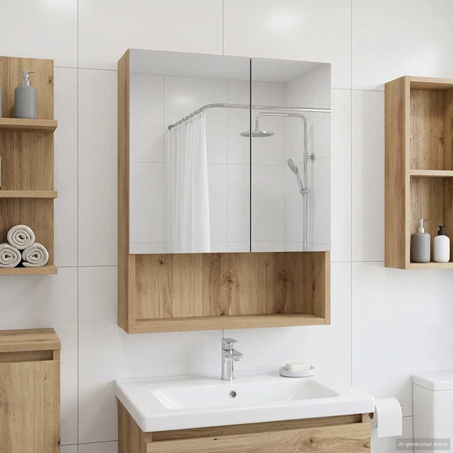 Vidaxl badkamer spiegelkast ambachtelijk eiken 50 x 14,5 x 70 cm