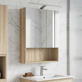 Vidaxl badkamer spiegelkast sonoma eiken 50 x 14,5 x 70 cm
