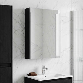 Vidaxl badkamer spiegelkast zwart eiken 53,5 x 15,5 x 70 cm