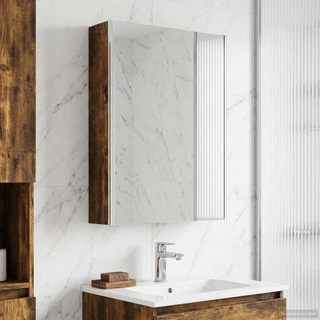 Vidaxl badkamer spiegelkast gerookt eiken 53 x 15,5 x 70 cm