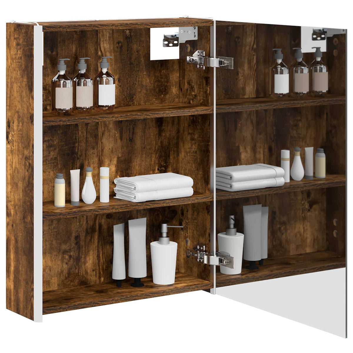 Vidaxl badkamer spiegelkast gerookt eiken 53,5 x 15,5 x 70 cm