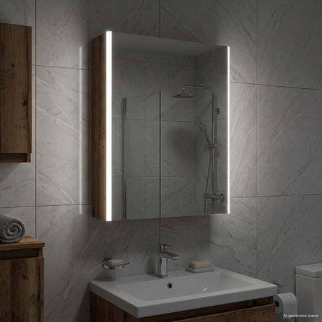 Vidaxl badkamer spiegelkast oudhout 53 x 15,5 x 70 cm bewerkt hout