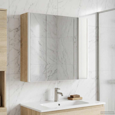 Vidaxl badkamer spiegelkast sonoma eiken 63,5 x 15,5 x 60,5 cm