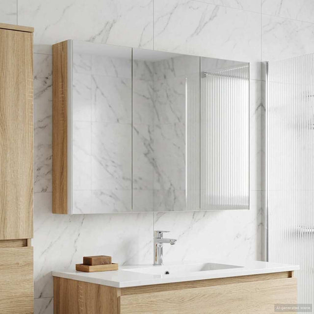 Vidaxl badkamer spiegelkast sonoma eiken 103,5 x 15,5 x 70 cm