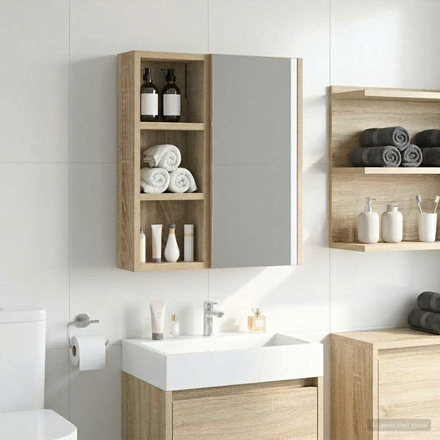 Vidaxl badkamer wandkast sonoma eiken 20 x 10 x 50 cm