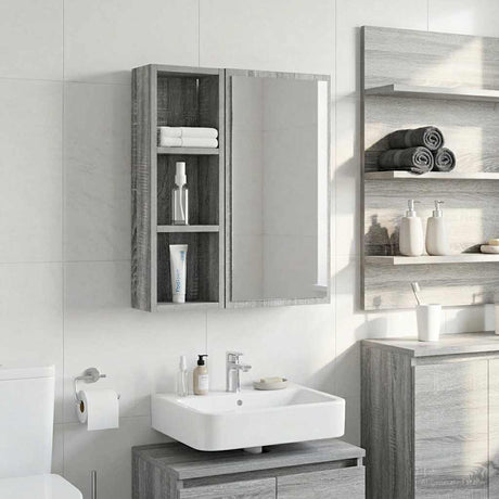 Vidaxl badkamer wandkast grijze sonoma 20 x 10 x 60,5 cm