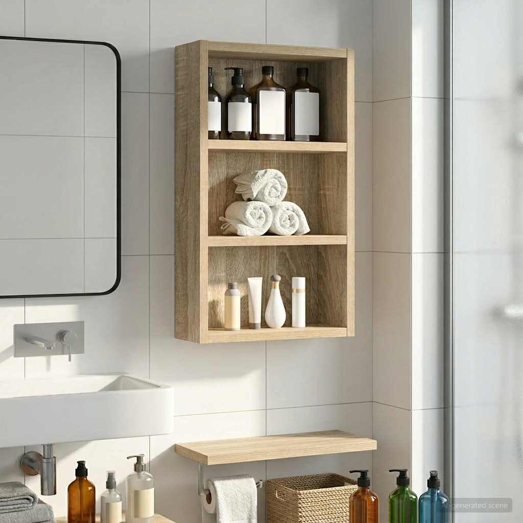 Vidaxl badkamer wandkast sonoma eiken 30 x 10 x 50 cm