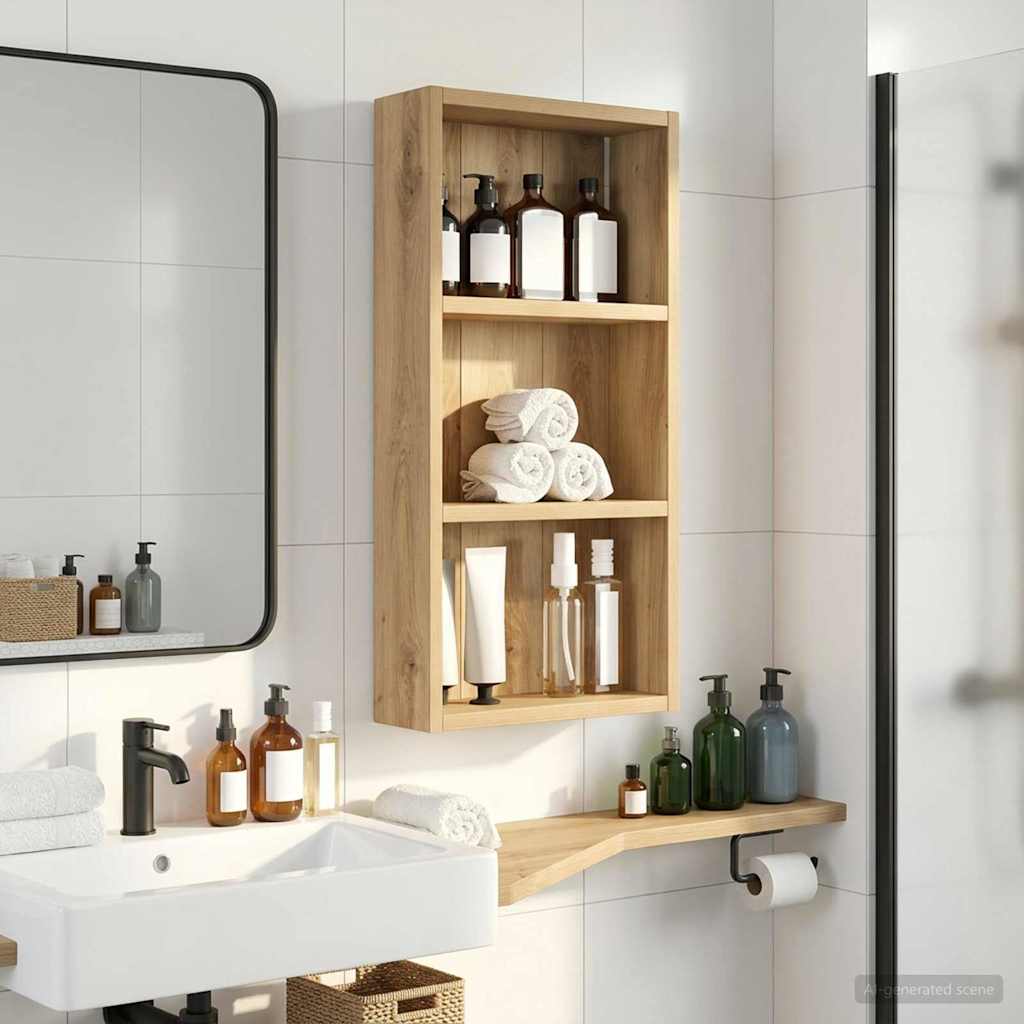 Vidaxl badkamer wandkast artisanaal eiken 30 x 10 x 60,5 cm