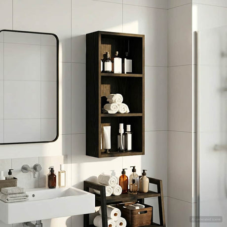 Vidaxl badkamer wandkast zwarte eik 30 x 14 x 70 cm geconstrueerd hout