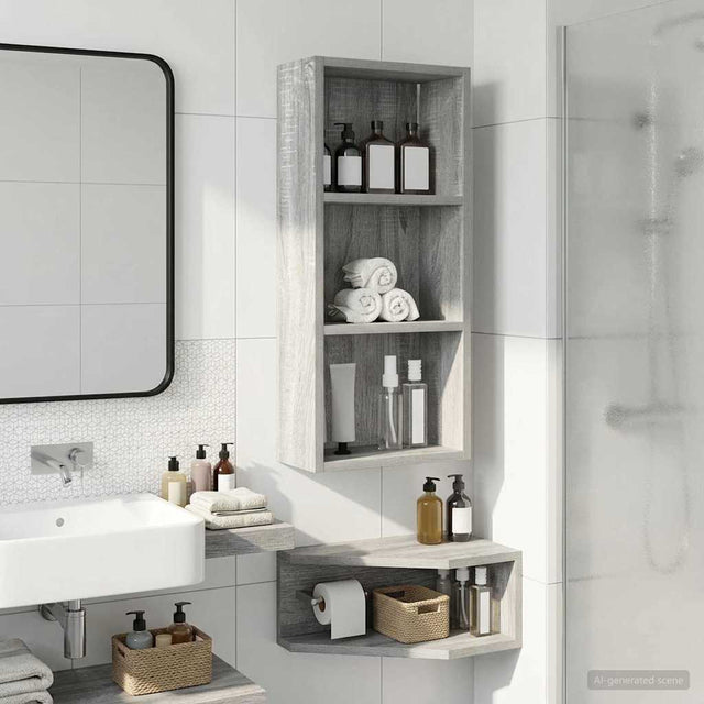 Vidaxl badkamer wandkast grijze sonoma 30 x 14 x 70 cm