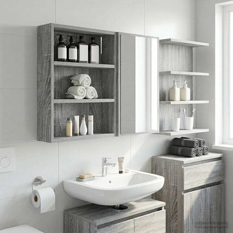 Vidaxl badkamer wandkast grijze sonoma 40 x 10 x 50 cm
