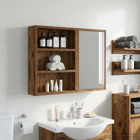 Vidaxl badkamer wandkast oudhout 40 x 10 x 50 cm geconstrueerd hout