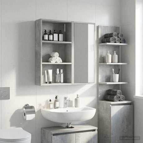 Vidaxl badkamer wandkast beton grijs 40 x 14 x 70 cm