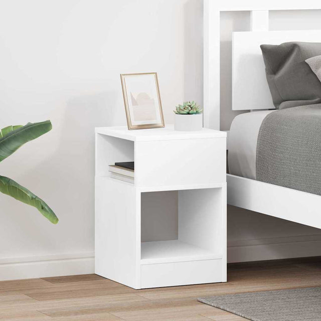 Vidaxl bijzettafel 2 st wit 30,5 x 30 x 45 cm bewerkt hout