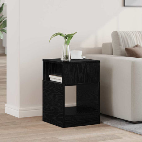 Vidaxl bijzettafel zwart eiken 30,5 x 30 x 45 cm bewerkt hout