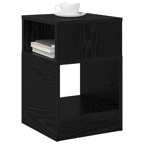 Vidaxl bijzettafel 2 st zwart eiken 30,5 x 30 x 45 cm bewerkt hout