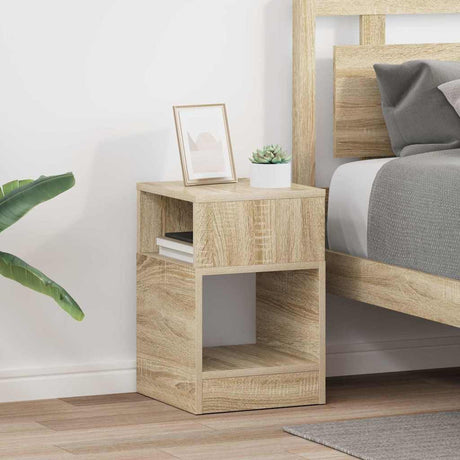 Vidaxl bijzettafel 2 st sonoma eiken 30,5 x 30 x 45 cm bewerkt hout
