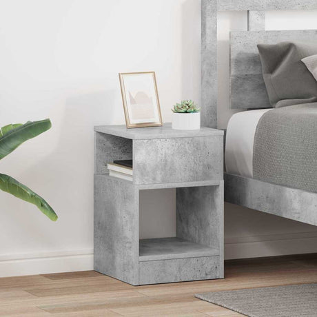 Vidaxl bijzettafel 2 st beton grijs 30,5 x 30 x 45 cm bewerkt hout