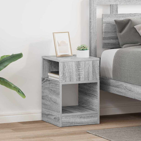 Vidaxl bijzettafel 2 st grijs sonoma 30,5 x 30 x 45 cm bewerkt hout
