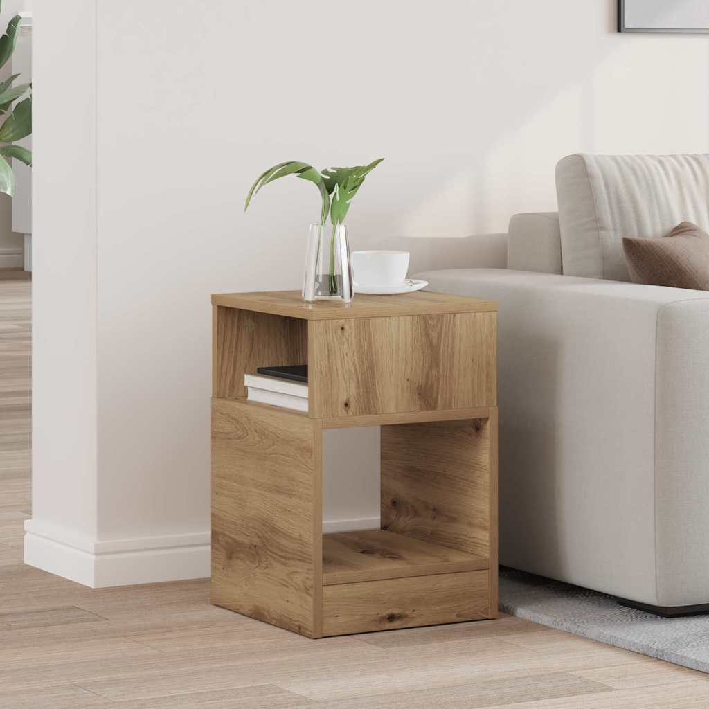 Vidaxl bijzettafel artisan eiken 30,5 x 30 x 45 cm bewerkt hout