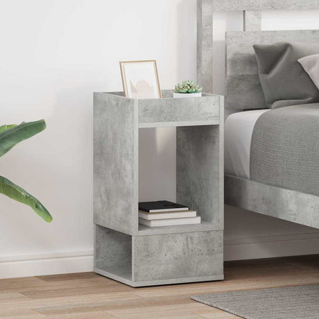 Vidaxl bijzettafel 2 st beton grijs 30 x 30 x 56 cm bewerkt hout