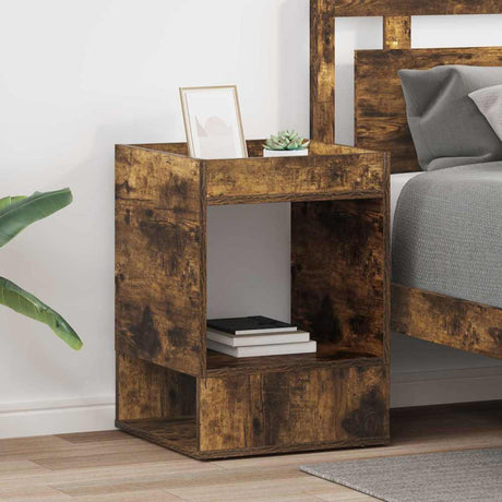 Vidaxl bijzettafel 2 st gerookt eiken 40 x 40 x 56 cm bewerkt hout