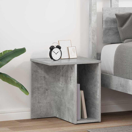Vidaxl bijzettafel 2 st beton grijs 37 x 32 x 40 cm bewerkt hout