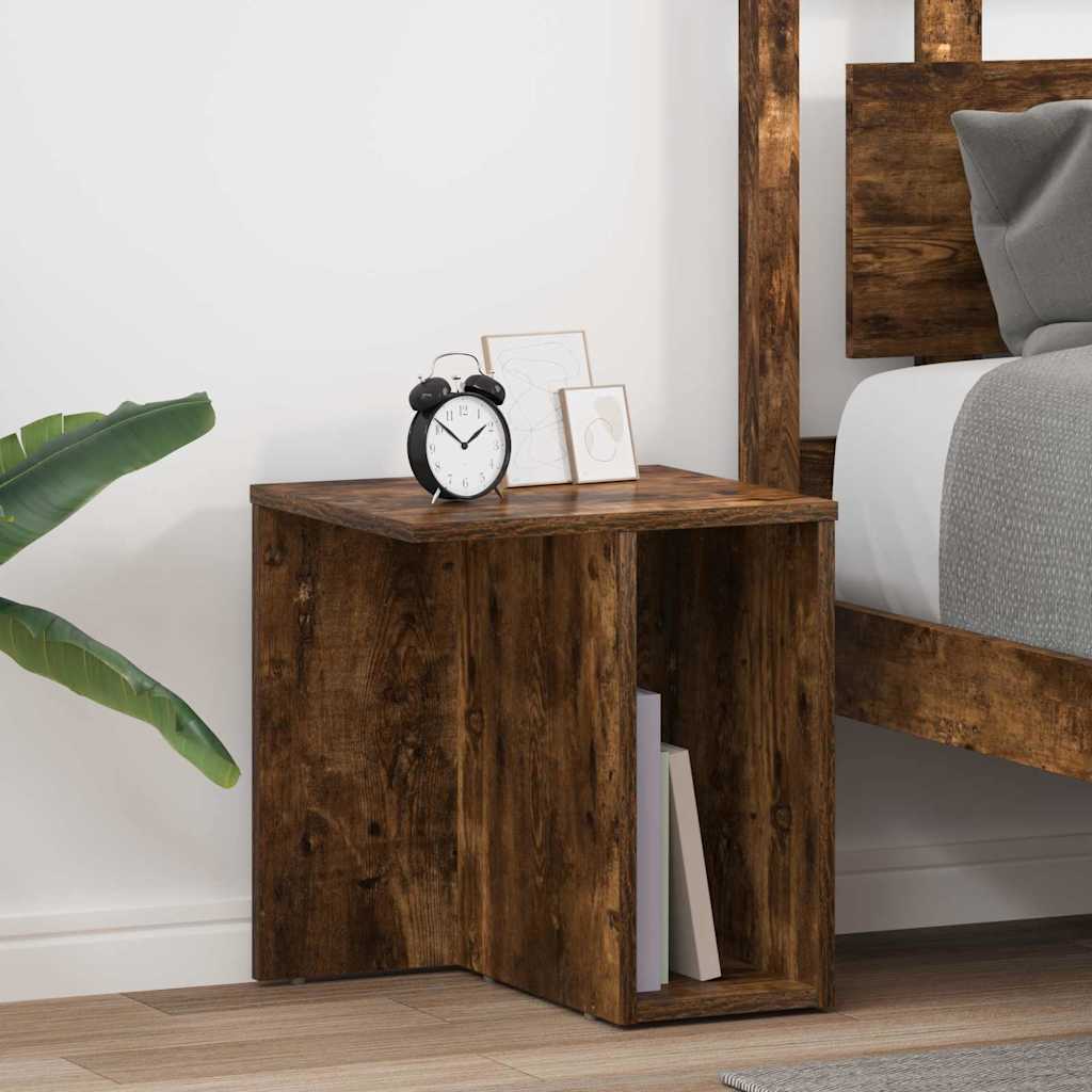 Vidaxl bijzettafel 2 st gerookt eiken 37 x 32 x 40 cm bewerkt hout