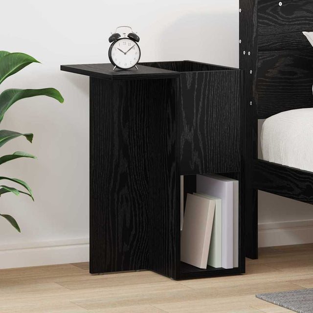 Vidaxl bijzettafel zwart eiken 35 x 40 x 55 cm bewerkt hout