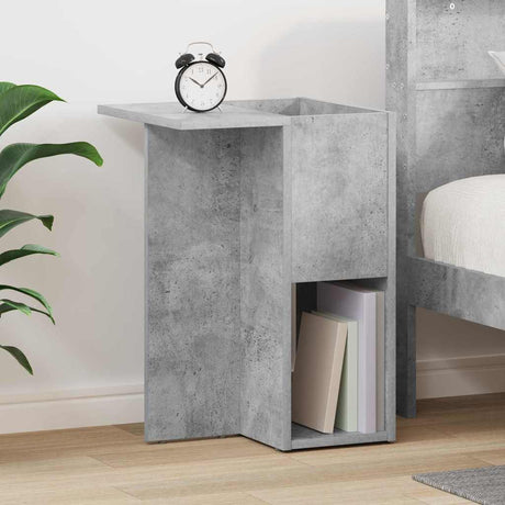 Vidaxl bijzettafel beton grijs 35 x 40 x 55 cm bewerkt hout