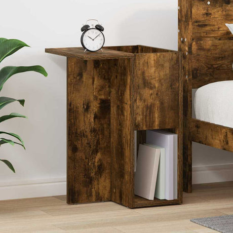 Vidaxl bijzettafel gerookt eiken 35 x 40 x 55 cm bewerkt hout