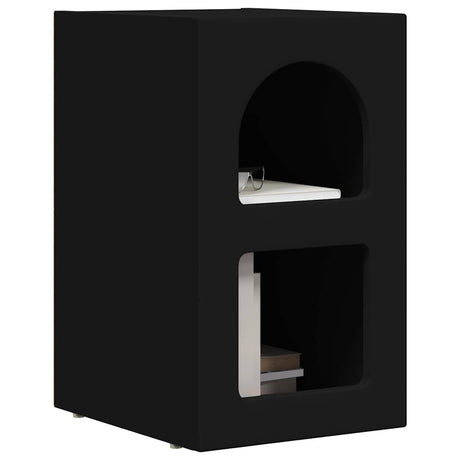 Vidaxl nachtkastje elst 2 st zwart 29,5 x 33,5 x 50 cm bewerkt hout