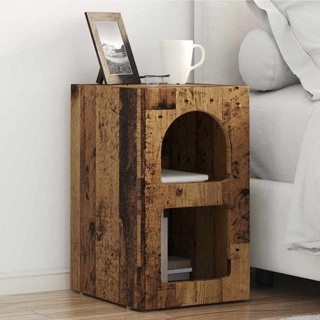 Vidaxl nachtkastje elst 2 st oudhout 29,5 x 33,5 x 50 cm bewerkt hout