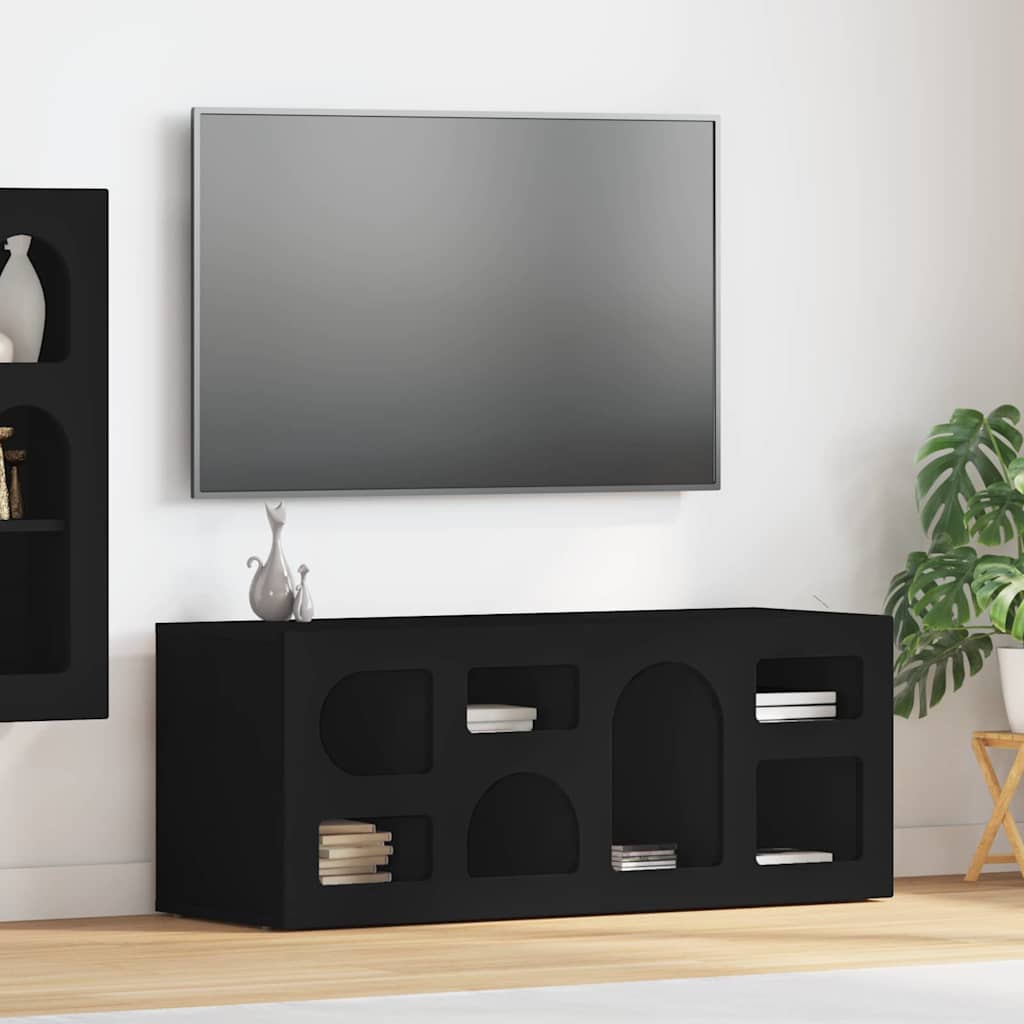 Vidaxl tv-kast elst 100 x 35 x 40 cm zwart bewerkt hout