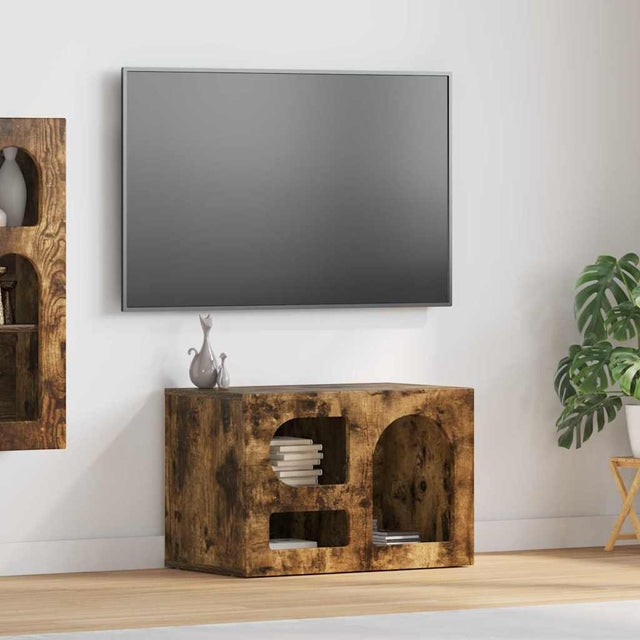 Vidaxl tv-kast elst 60 x 35 x 40 cm gerookt eiken bewerkt hout